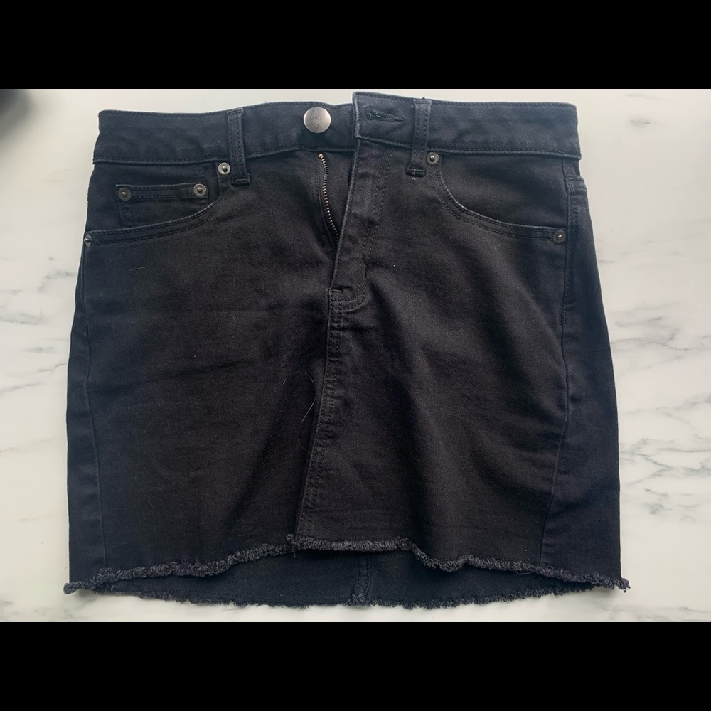 Black Denim Jean Skirt